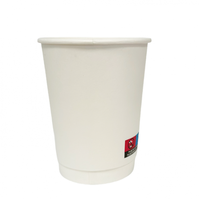 12oz White Matt DW PE Hot Cups - EU (20 x 25's)
