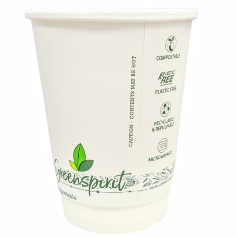 16oz White Greenspirit Aqueous DW Hot Cups (20x25)