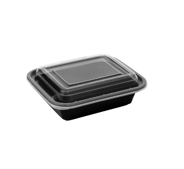 NEW 12oz Onyx PP black base & clear lid (6x25)