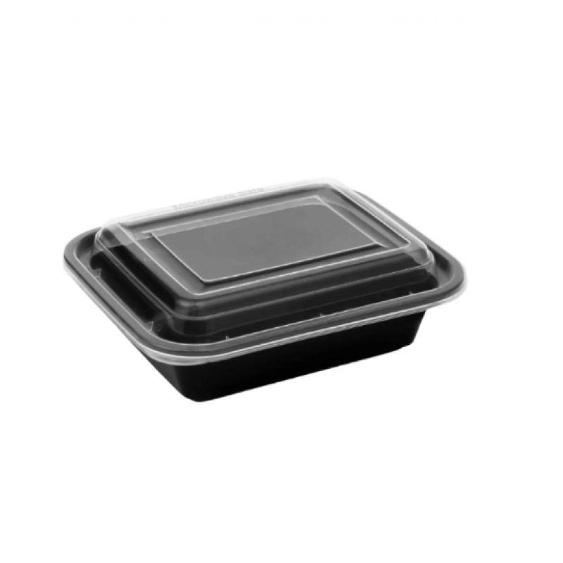 NEW 12oz Onyx PP black base & clear lid (6x25)