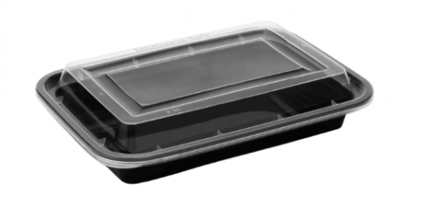 NEW 16oz Onyx PP black base & clear lid (6x25)