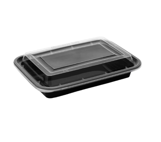 NEW 16oz Onyx PP black base & clear lid (6x25)