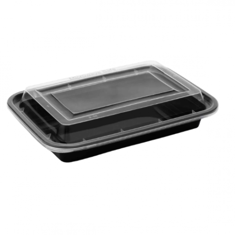 NEW 16oz Onyx PP black base & clear lid (6x25)