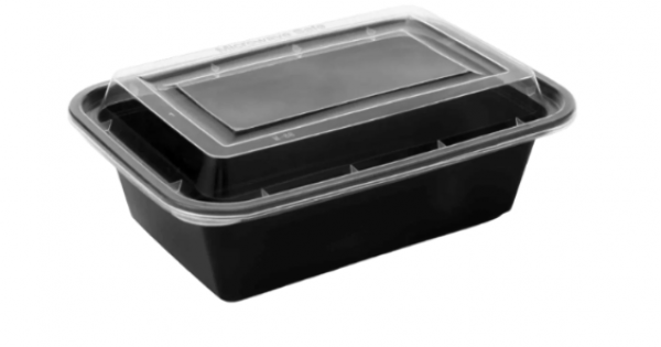 NEW 24oz Onyx PP black base & clear lid (6x25)