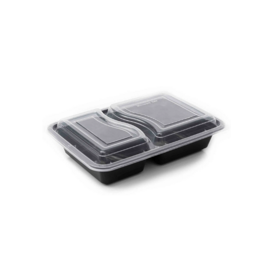 NEW 32oz Onyx 2 comp PP black base & clear lid (6x25)