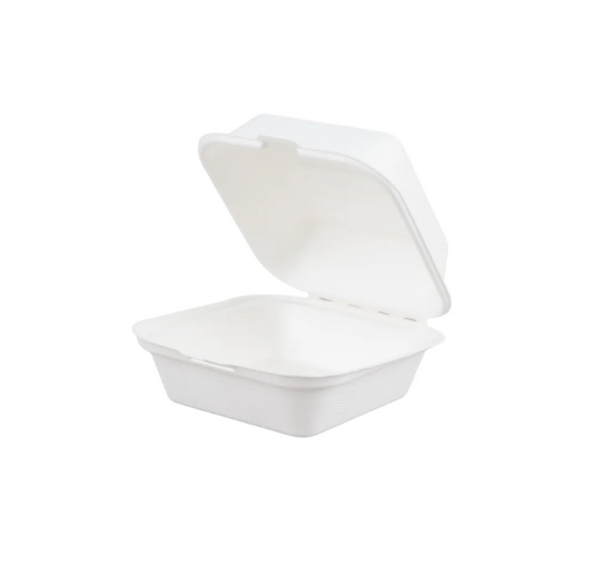 6 inch Bagasse Burger Box 15x15cm (8x50)