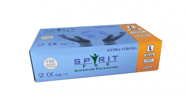 Spirit LP blue vinyl gloves LRG (10x100)