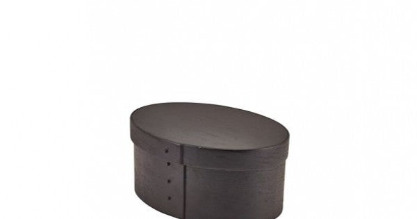 GenWare Black Wood Veneer Oval Bread Box