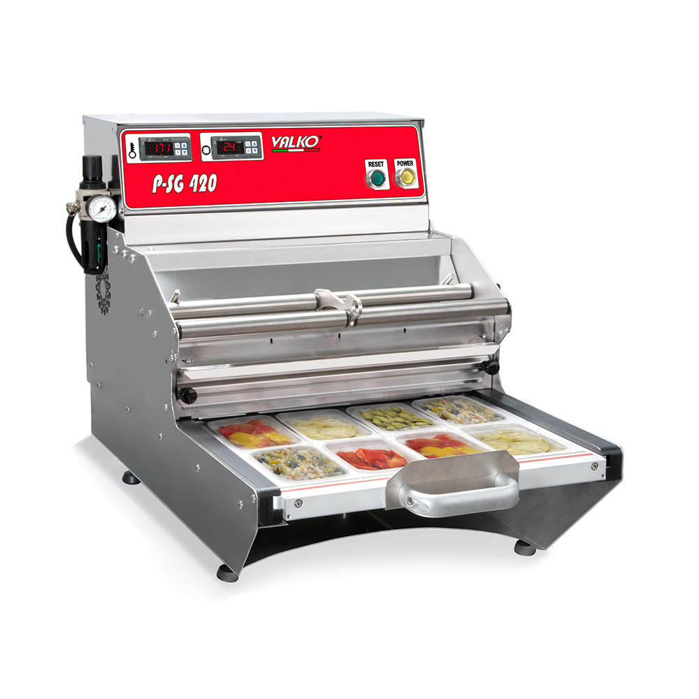 Semiaut. Pneumatic Tray Sealer P-SG 420 (P-SG420 WITH DIE CUT MOULD)