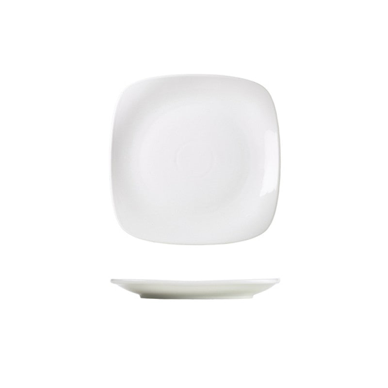 Genware Porcelain Rounded Square Plate 17cm/ 6.5"