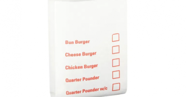 Burger Bag Tick Box 5x8x9 inch (1000)