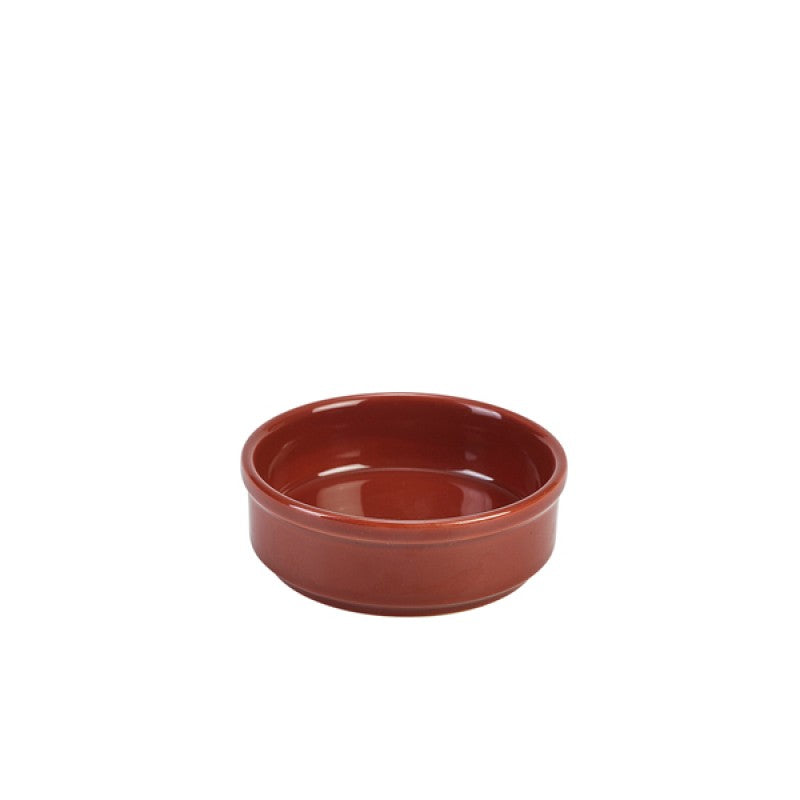Genware Porcelain Terracotta Round Dish 10cm/ 4"