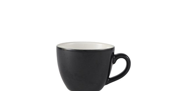 Genware Porcelain Black Bowl Shaped Cup 9cl/ 3oz