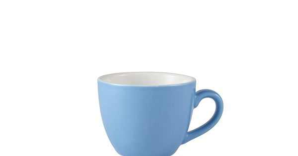 Genware Porcelain Blue Bowl Shaped Cup 9cl/ 3oz