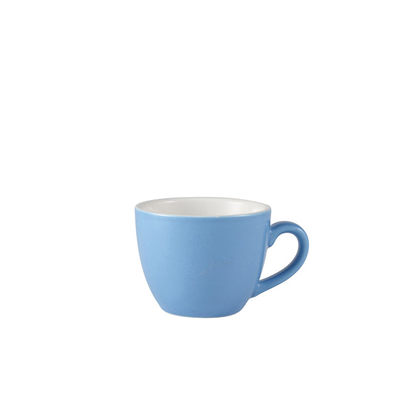 Genware Porcelain Blue Bowl Shaped Cup 9cl/ 3oz