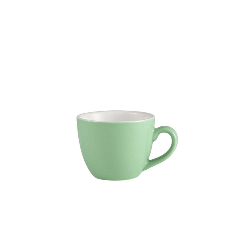 Genware Porcelain Green Bowl Shaped Cup 9cl/ 3oz
