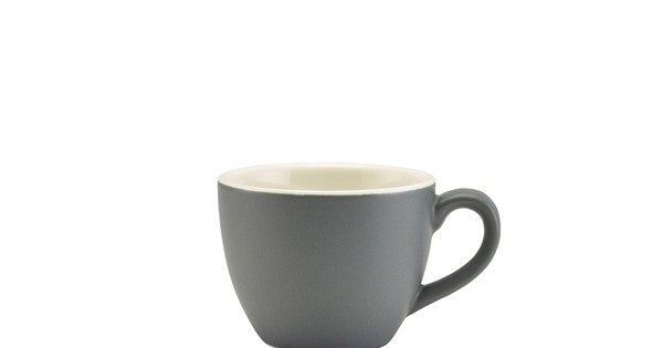 Genware Porcelain Matt Grey Bowl Shaped Cup 9cl/ 3oz