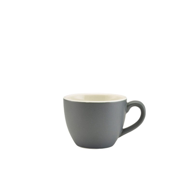 Genware Porcelain Matt Grey Bowl Shaped Cup 9cl/ 3oz