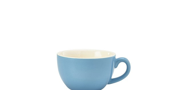 Genware Porcelain Blue Bowl Shaped Cup 17.5cl/ 6oz