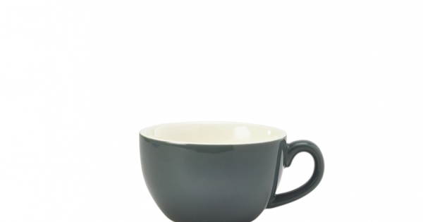 Genware Porcelain Grey Bowl Shaped Cup 17.5cl/ 6oz