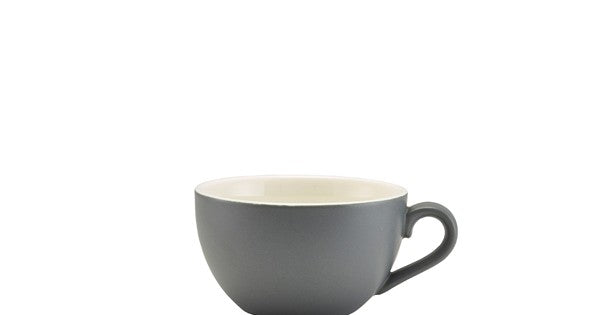 Genware Porcelain Matt Grey Bowl Shaped Cup 17.5cl/ 6oz