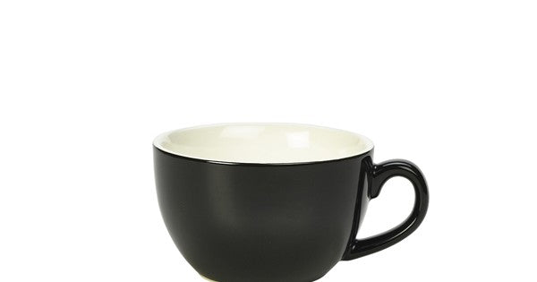 Genware Porcelain Black Bowl Shaped Cup 25cl/ 8.75oz