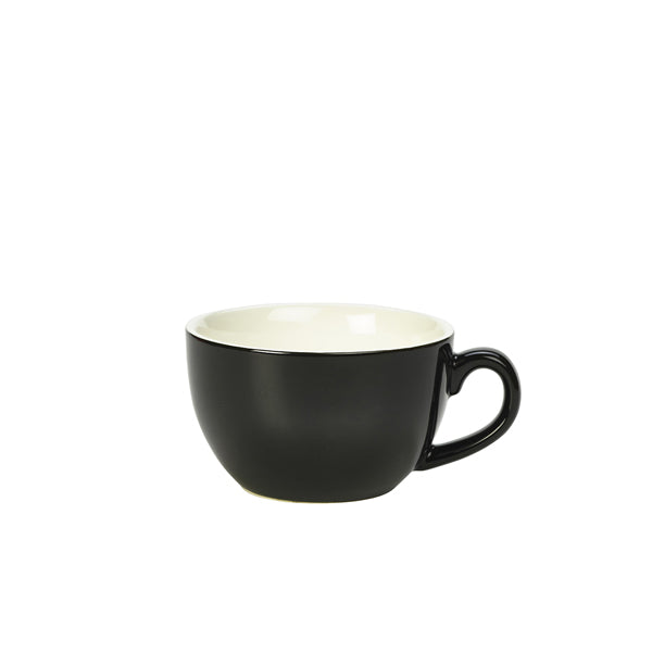 Genware Porcelain Black Bowl Shaped Cup 25cl/ 8.75oz