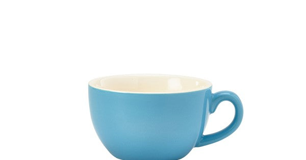 Genware Porcelain Blue Bowl Shaped Cup 25cl/ 8.75oz