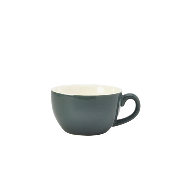 Genware Porcelain Grey Bowl Shaped Cup 25cl/ 8.75oz
