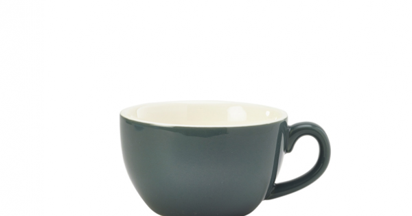 Genware Porcelain Grey Bowl Shaped Cup 25cl/ 8.75oz