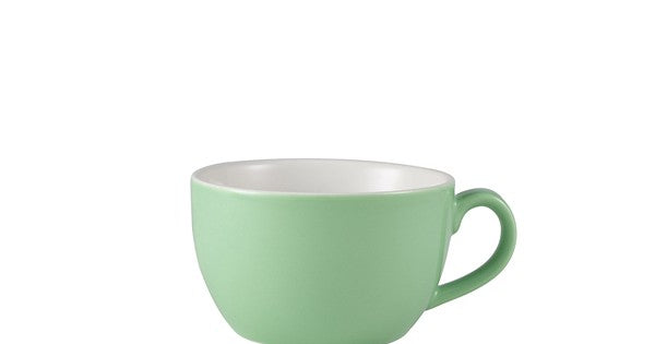 Genware Porcelain Green Bowl Shaped Cup 25cl/ 8.75oz