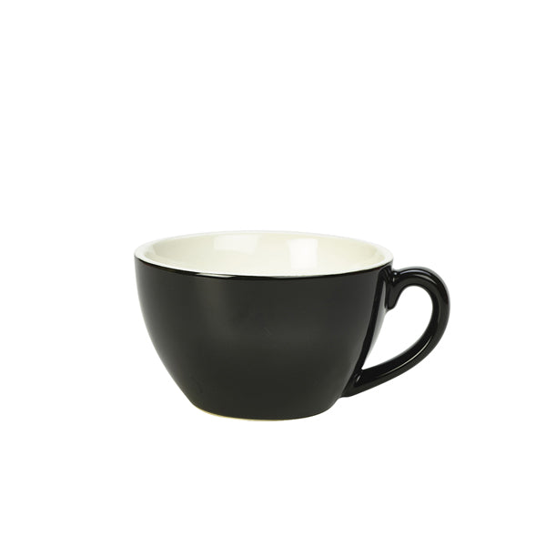 Genware Porcelain Black Bowl Shaped Cup 34cl/ 12oz