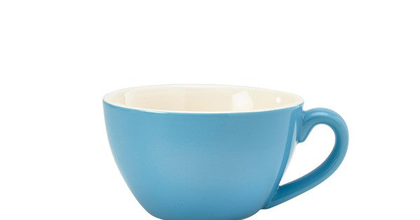Genware Porcelain Blue Bowl Shaped Cup 34cl/ 12oz