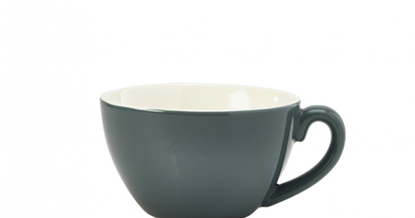 Genware Porcelain Grey Bowl Shaped Cup 34cl/ 12oz