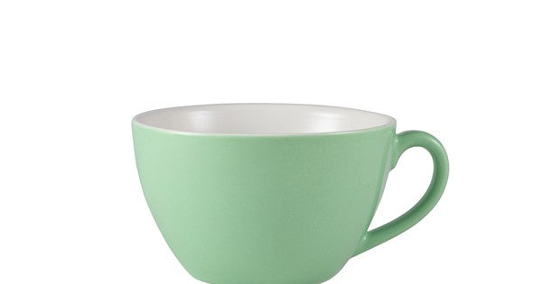 Genware Porcelain Green Bowl Shaped Cup 34cl/ 12oz