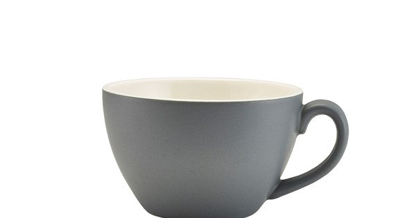 Genware Porcelain Matt Grey Bowl Shaped Cup 34cl/ 12oz