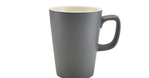 Genware Porcelain Matt Grey Latte Mug 34cl/ 12oz