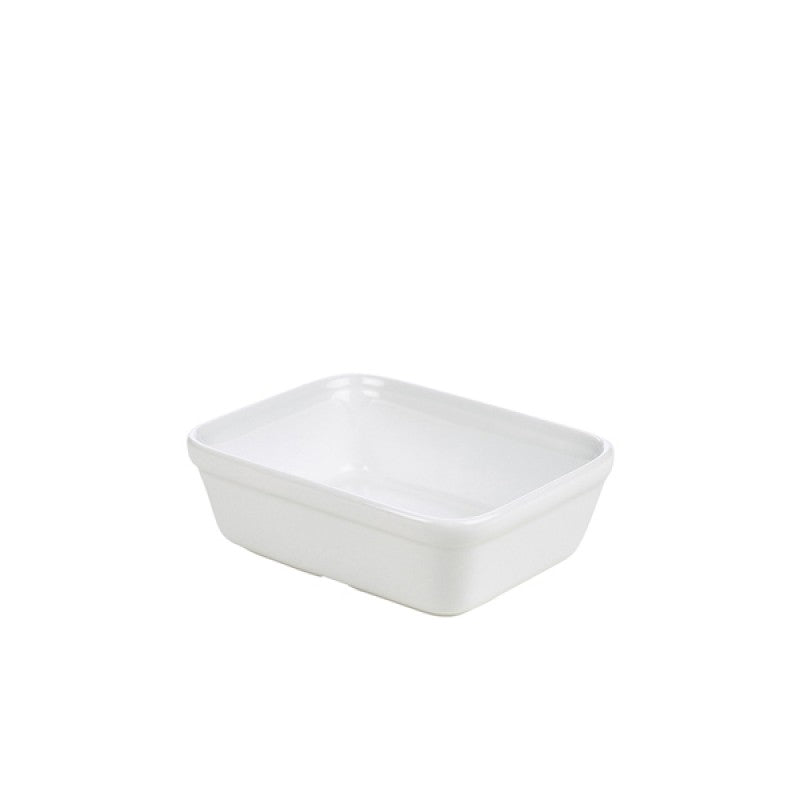 Genware Porcelain Rectangular Pie Dish 15.5x11.5cm/ 6 x 4.5"