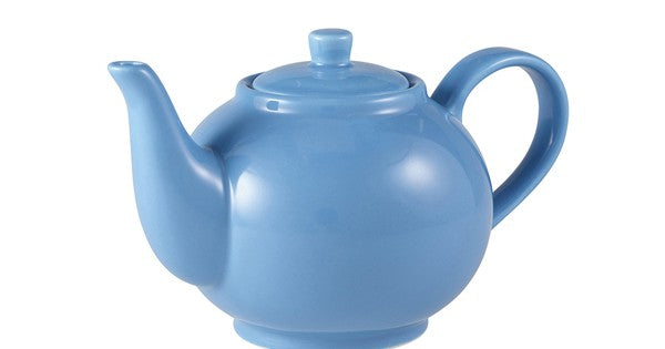 Genware Porcelain Blue Teapot 45cl/ 15.75oz