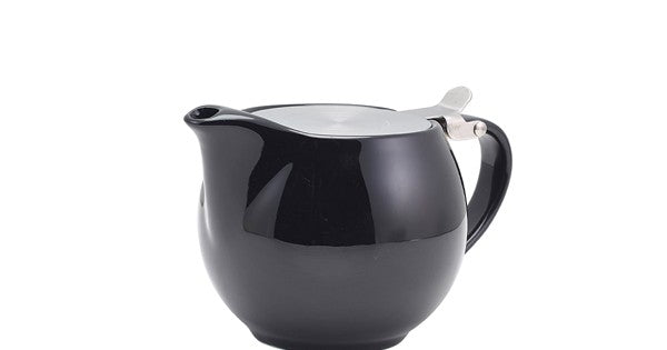 GenWare Porcelain Black Teapot with St/ St Lid & Infuser 50c