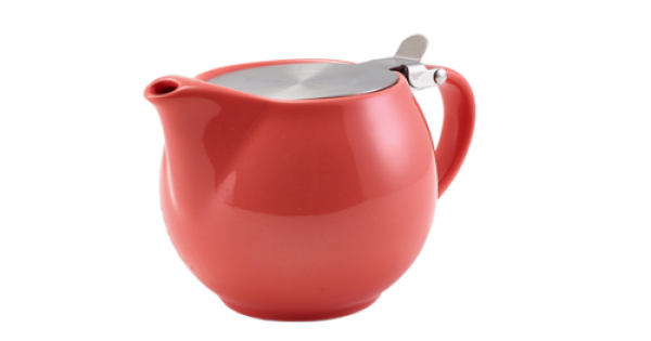 GenWare Porcelain Coral Teapot with St/ St Lid & Infuser 50c