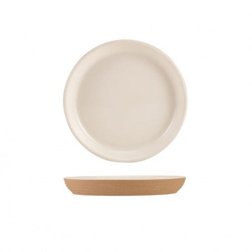 GenWare Kava White Stoneware Ribbed Plate 18cm