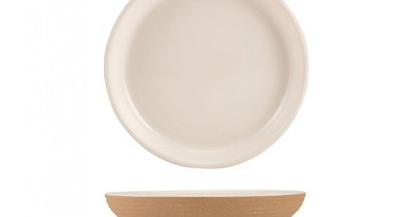 GenWare Kava White Stoneware Ribbed Plate 18cm