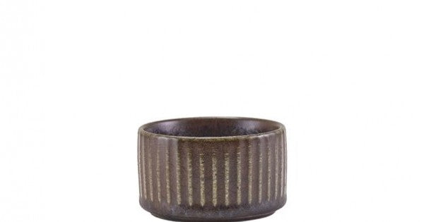 Terra Porcelain Black Fluted Ramekin 7cl/2.5oz