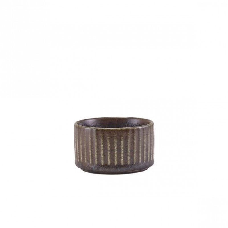 Terra Porcelain Black Fluted Ramekin 7cl/2.5oz