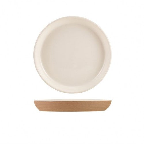 GenWare Kava White Stoneware Ribbed Plate 20cm