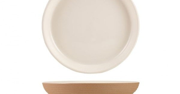 GenWare Kava White Stoneware Ribbed Plate 20cm