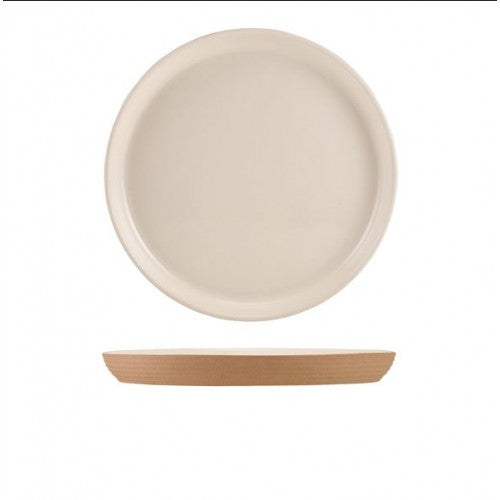 GenWare Kava White Stoneware Ribbed Plate 25cm