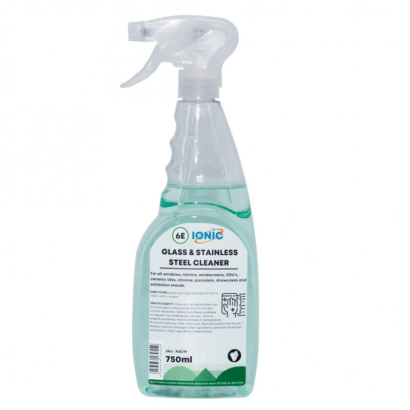 6E Glass and Stainless Steel Cleaner (6x750ml)