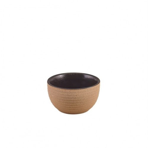 GenWare Kava Black Stoneware Ribbed Ramekin 9cl/ 3oz